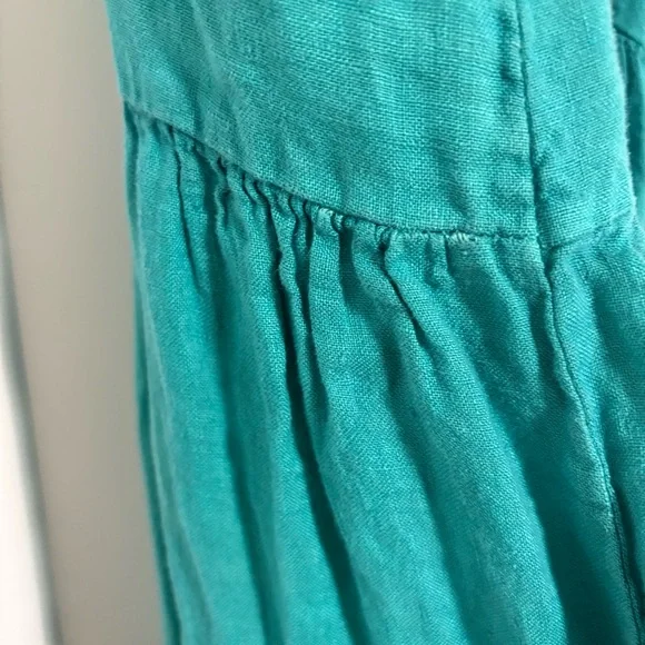 Luna Allegra Teal Sleeveless‎ Tiered Line Blend Maxi Dress Women's Size Medium - Picture 6 of 8